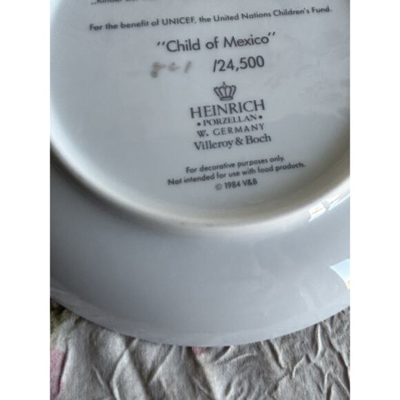 UNICEF Heinrich Collector Plate "Child of Mexico" 861 / 124,500 - Picture 7 of 7